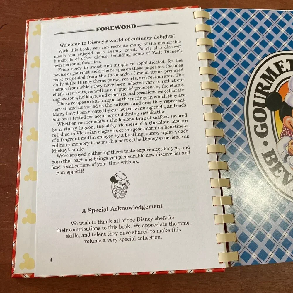 Disney Cooking with Mickey Volume II Gourmet Cookbook Vintage Y2K‎ Park Recipes